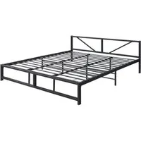 en.casa Metallbett, »Meran« Bettgestell 180 x 200 cm Stahl Schwarz