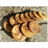 Olivenholz-erleben Bastelnaturmaterial 10er Set Runde Holzscheiben ca. Ø 4 cm, (10-tlg), mit schöner Maserung zur Herstellung von z. B. Schmuck