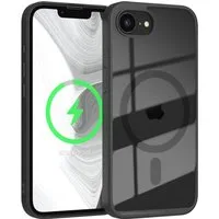 EAZY CASE Handyhülle Transparente Hülle mit MagSafe für iPhone 16e 6,1 Zoll, Qi Charging kompatibel, Silicon Case, Slimcover Displayschutz, Schwarz