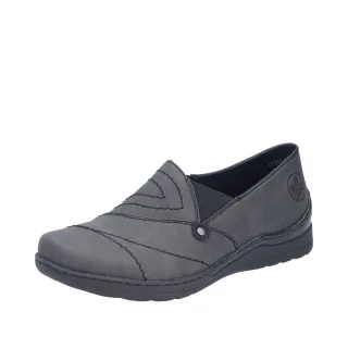 Rieker Slipper Halbschuh, Schlupfschuh mit Ziernaht und Gummizug