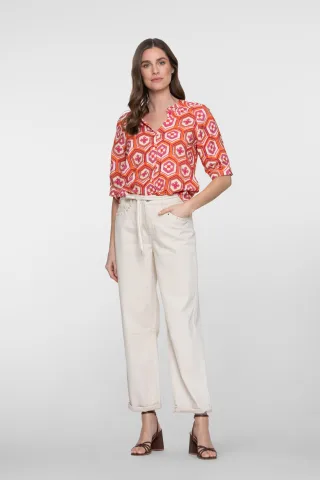 Geisha Fashion Women - 61011-10 ecru raw linnen mix - Gr. - 40