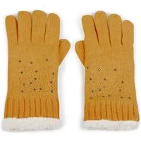 styleBREAKER Strickhandschuhe Strickhandschuhe mit Strass und Fleece (1-St)