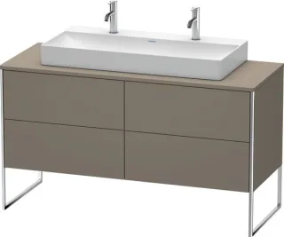 Duravit XSquare Konsolenwaschtischunterbau bodenstehend Flanell Grau Seidenmatt 1400x548x778 mm - XS XS4925M9090