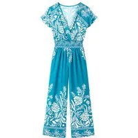 sommerlicher Viskose Overall mit Blumenprint für Damen