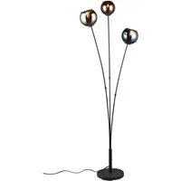 Reality Leuchten LED Stehlampe, LED wechselbar, warmweiß, ausgefallen-e moderne Lampenschirm Glas-kugel stehend Ecke, Höhe 150cm