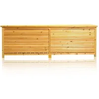 Feel2Home Auflagenbox XXL Gartentruhe Braun Kissenbox Auflagenkiste Aufbewahrung Terrasse (Stück, 1 St., Box), Rostfrei