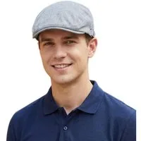 LuxusKollektion Schiebermütze Schiebermütze Herren Flatcap Atmungsaktiv Einstellbar M-L Hellgrau