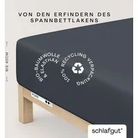 Schlafgut Spannbettlaken PURE BOXSPRING Bio-Baumwolle mit Elasthan, 170 g/m², Bettlaken, Jersey-Elasthan, Gummizug: rundum, (1 Stück), PREMIUM Boxspringbett Laken bis 40 cm Höhe, dehnbar blickdicht, straff