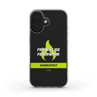 Handyhülle COVRZ | Freiwillige Feuerwehr | Clear Case | Schwarz | Personalisierbar | MagSafe®-fähig | iPhone 16 15 14 13 Plus Pro Max, uvm. Nein iPhone 16 Ohne
