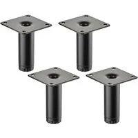 SO-TECH® Möbelfuß LIMA Ø 25 mm höhenverstellbar 10 mm Vitrinenfuß Sockelfuß, (Spar-Set, 4-St), Höhe 80 mm, schwarz matt