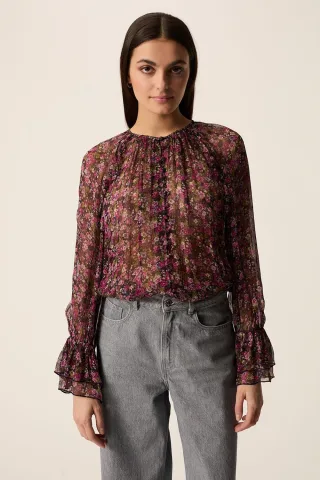 des petits hauts - Bluse - Ykarion braun/pink - Gr. - 1