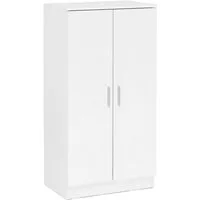 furnicato Schuhschrank 7 Ebenen 55x108x35 cm Weiß Kratzfester Flurschrank mit Ablagefläche und 7 Ebenen für die Diele