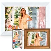 Fine Life Pro Digitaler Fotorahmen mit WiFi-Fotoübertragung. Digitaler Bilderrahmen (1280x800 Pixel, 32 GB, Körper-Sensor elektronischer Fotorahmen mit Frameo Foto/Video-Sharing)