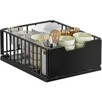 GarveeMore Küchenorganizer-Set Metall Ausziehbare Schubladen für Küchen Schrank-Organisator Ausziehen, H18/11CM W30/25CM Schubladen für die Vorratskammer Badezimmer-Schrank