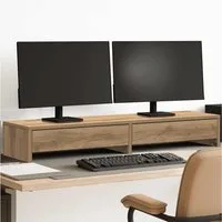 vidaXL Monitorständer, (Monitorständer mit Schubladen Artisan-Eiche 100x27x15 cm)