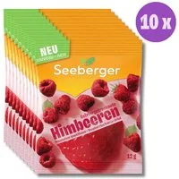 Seeberger Snacks Trockenfrüchte Seeberger gefriergetrocknete Himbeeren Multipack – 10 × 12 g, ohne Zuc, 10 x 15 g