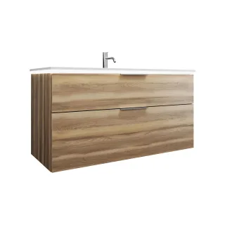 Burgbad Mineralguss Waschtisch-Set Eqio Frassino Dekor Cappuccino/Alpinweiss, SEZE122F3437C0001 SEZE122F3437C0001