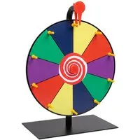relaxdays Spiel Glücksrad zum Drehen mit Ständer, Glücksrad, 30 cm