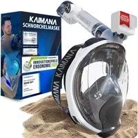 KAIMANA Tauchermaske NEUHEIT- Schnorchelmaske für Erwachsene inkl. Tragetasche, (Vollgesichtsmaske Tauchmaske), geprüfte CO₂ Sicherheit - Tauchermaske Erwachsene