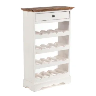 Design Delights Flaschenregal, Weiß, Holz, 55x85x23 cm, Wohnzimmer, Regale, Weinregale