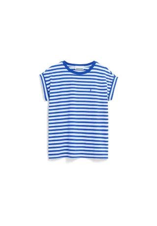 Armedangels - IDAARA STRIPE T-SHIRT white-dynamo blue - Gr. - XL