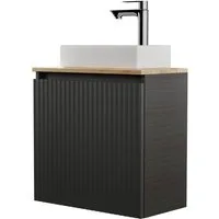Planetmöbel Waschtisch Waschtisch 56 cm (Badmöbel-Set für Gäste WC & Bad, moderner Waschtischunterschrank mit Waschbecken), Soft-Close und wählbare Waschtischplatte