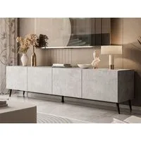 ALLHOUSE24 TV-Schrank LOGANTE 200 cm Breite Unterschrank TV Lowboard Metall Füße (2 x Schränke 100 cm breit) 200 cm Breite