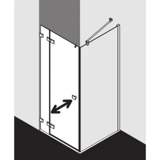 Kermi Mena Seitenwand mit Wandprofil METWP09320VAK 91 x 200 cm, silber hochglanz, ESG klar, auf Duschwanne