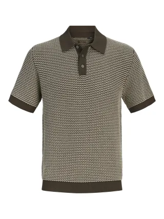 JACK&JONES - JPRBLUKINGSLEY KNIT POLO SS LN Turkish Coffee - Gr. - M