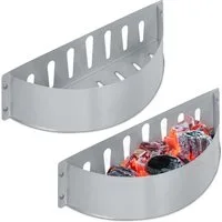 relaxdays Kohlekorb Stahl 2er Set (2-tlg)