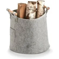 Zeller Present Aufbewahrungskorb Aufbewahrungskorb, Filz/Holz, grau (1 St), mit Holzelementen