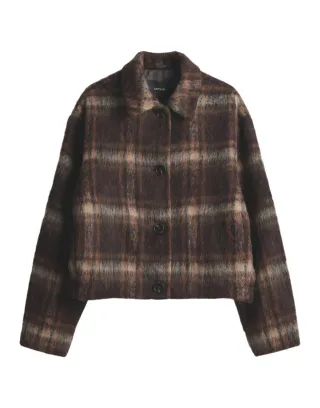 Opus - Karierte Shacket braun - Gr. - 36