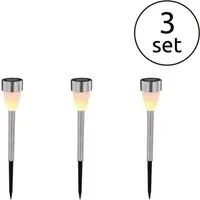GLOBO LIGHTING LED Solarleuchte SOLAR, LED fest integriert, Warmweiß, Solar, Garten, Fire Effect, Akku, Terrasse, Schiebeschalter, IP44