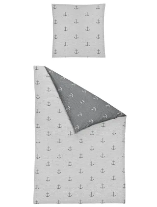 Bettwäsche Seersucker silber