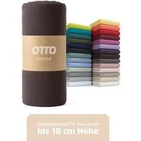 OTTO home Spannbettlaken PHYSALIS in BASIC und PREMIUM Qualität, 100% Baumwolle, Jersey (110 g/m), Gummizug: rundum, (1 Stück), für Matratzen bis 18 cm Höhe, Bettlaken, Spannbetttuch, pflegeleicht