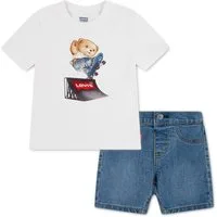 Levi's® Kids Shirt & Shorts LVB SKATER LEVI TEE & DENIM SE (2-tlg) for Boys, Jeans-Shirts und Printshirt