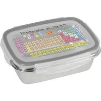 Geda Labels GmbH Lunchbox Periodensystem, Edelstahl, (1-tlg), Silber, 850 ml, spülmaschinengeeignet (Nur Behälter, ohne Deckel)
