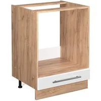Vicco Herdumbauschrank Fame-Line, Weiß Hochglanz/Goldkraft Eiche, 60 cm ohne Arbeitsplatte (1-St)