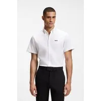 BOSS GREEN Kurzarmhemd Motion S Regular Fit, Button-down-Kragen, Kurzarm, Logo-Stickerei