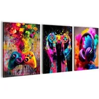 Novart Wandbild Wandbilder Gamer Spielkonsole Jugendzimmer Kinderzimmer, Bunt