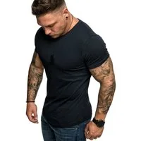 Amaci&Sons T-Shirt TACOMA Basic T-Shirt mit Rundhalsausschnitt Herren Einfarbig Vintage Rundhalsausschnitt Basic Crew Neck Shirt