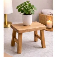 Koopman Blumenhocker Dekohocker Teakholz Miniatur 31x19x25cm Unikate (Stück, 1 St., Packung), Rechteckig, Vierbeiner, Braun, Naturholz, Dekoration