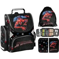 PASO Schulranzen Set 3 teilig Tornister Elsa Pferd Gamer Nasa Fußball Spiderman Stitch (3 er Set)