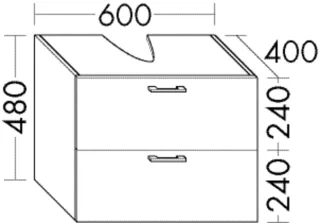 Burgbad Waschbecken-Unterschrank System 30 Preisgruppe 2 Echo 480x800x400 Veloursgrau Softmatt WVIZ080F6444
