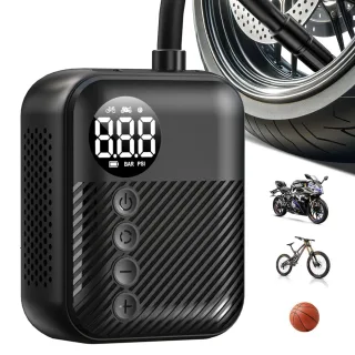 CARSUN T2161 Portable Electric Bicycle Pump 150PSI Digital Tire Inflator Type-C Rechargeable Air Compressor Wireless Min