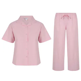 Miso - Ober- und Unterteil-Set für Damen, Hals Kerbe, kurzärmlig (Pink)