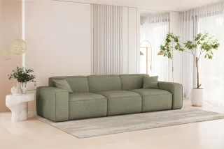 Sofa Designersofa CELES PREMIUM 3-Sitzer in Stoff Artico Grün