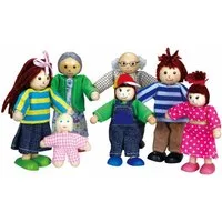 Lelin Biegepuppe 50015 Big Family Holz - Biegepuppen 7 teiliges Set