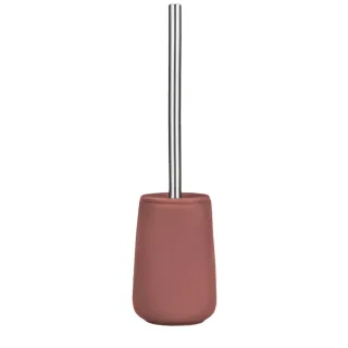 Toilettenbürste Nova Porzellan 10x37cm | Zone Denmark Matt Soft-Touch peach red Klobürste WC-Bürste abgedeckter Behälter austauschbarer Bürstenkopf.