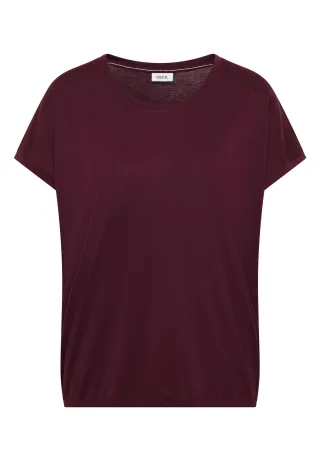 CECIL - T-Shirt mit V-Neck und Spitzendetail sweet grape red - Gr. - M